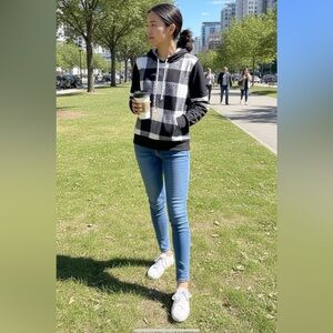 Black and white Hoodie - Size XS